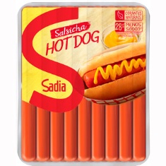 Salsicha Hot Dog Sadia Kg Pct c/ 3 kg