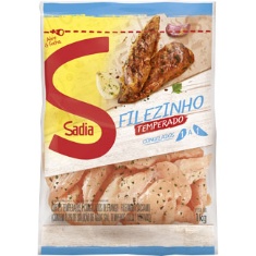 Filézinho de Peito Frango Temperado Zip Sadia 1kg