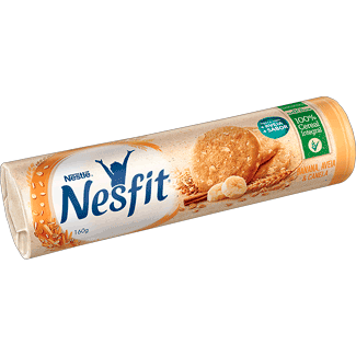 Biscoito Integral Banana, Aveia & Canela Nesfit 160g