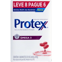 Sabonete Ômega 3 Protex 85g Leve 8 Pague 6