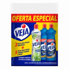 Kit 2 Limpador Multiuso Original Gold + Limpador Multiuso Limão Power Fusion Veja 500ml