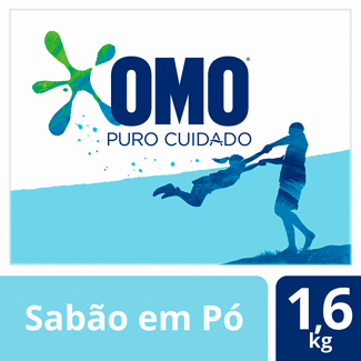 Lava Roupas em Pó Puro Cuidado Omo 1,6kg