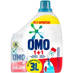 Lava Roupas Líquido Concentrado Omo 500ml + Garrafa para Diluição 3L