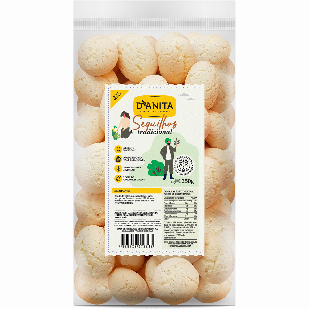 Biscoito Amanteigado Sequilhos Tradicional DAnita 250g