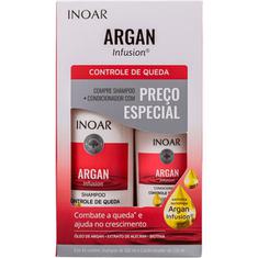 Kit Shampoo + Condicionador Argan Infusion Controle de Queda Inoar 500+250ml