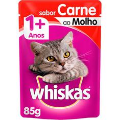 Alimento Para Gatos Castrados Sachê Sabor Carne ao Molho Whiskas 85g