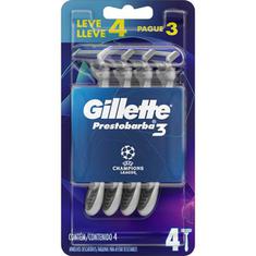 Aparelho de Barbear UEFA Gillette Prestobarba3 Leve 4 Pague 3un.