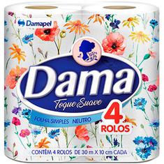 Papel Higiênico Dama Folha Simples 4X30m