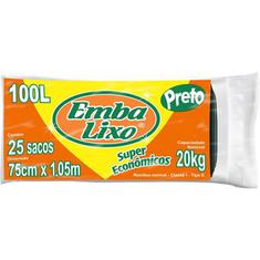 Saco para Lixo Embalixo Econômico Preto 100L 25un