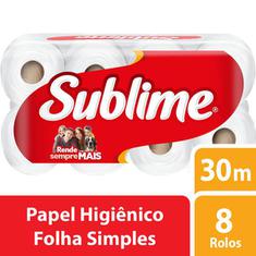 Papel Higiênico Sublime Folha Simples 8X30m