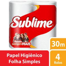 Papel Higiênico Sublime Folha Simples 4X30m