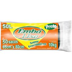 Saco para Lixo Econômico Preto Embalixo 50L 50un.