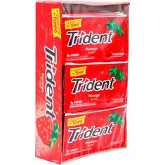 Goma de Mascar Trident Morango 21 unidades 36g