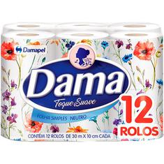 Papel Higiênico Dama Folha Simples 12X30m