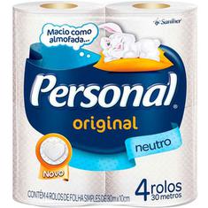 Papel Higiênico Personal Folha Simples Neutro 4X30m