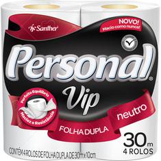 Papel Higiênico Personal Vip Folha Dupla 4X30m