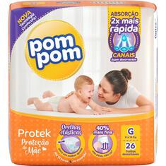 Fralda Pom Pom Protek Baby Jumbo Tam. G 26 un.
