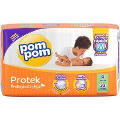 Fralda Pom Pom Protek Baby Tam. P 32 un.