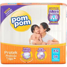 Fralda Pom Pom Protek Baby Hiper Tam. XG 36 un.