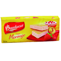 Biscoito Wafer Sabor Morango Bauducco 140g