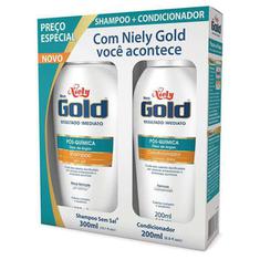 Kit Shampoo + Condicionador Niely Gold Pós-Química 300+200ml