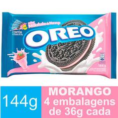 Biscoito Recheado Sabor Milkshake de Morango Oreo 144g