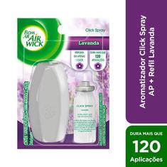 Purificador Click Spray Lavanda Aparelho e Refil Bom Ar 12ml