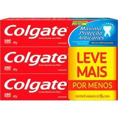 Creme Dental Colgate Máxima Proteção Anticárie Promoção 6 unidades 90g
