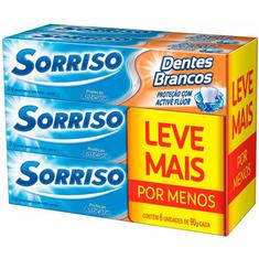 Creme Dental Sorriso Dentes Brancos Promoção 6 unidades 90g