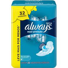 Absorvente Always Maxi proteção Seca com abas 32 Unidades