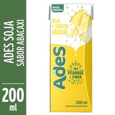 Bebida de Soja Sabor Abacaxi Ades 200ml