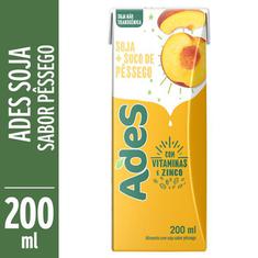 Bebida de Soja Sabor Pêssego Ades 200ml