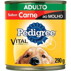 Alimento para Cães sabor Carne ao Molho Pedigree Lata 290g