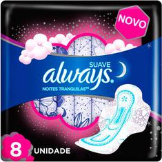 Absorvente Always Noites Tranquilas Suave com abas 8 Unidades