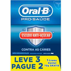 Creme Dental Pro-Saúde com Escudo Anti-Açúcar Oral-B 70g Leve 3 Pague 2