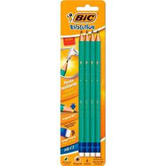 Lápis Preto com Borracha Evolution Sextavado Bic 4 un.
