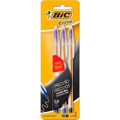 Caneta Cristal BIC Fina 3un