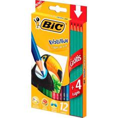 Lápis de Cor Evolution 12 Cores + 4 Lápis Preto Bic