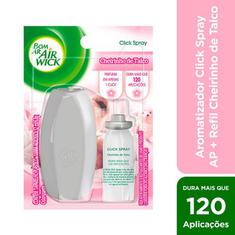 Purificador Click Spray Cheirinho de Talco Aparelho e Refil Bom Ar 12ml