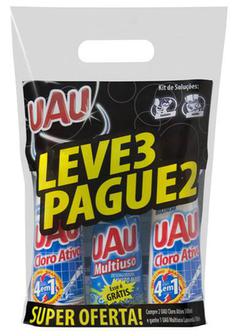 Kit UAU 2 Cloro Ativo + 1 Limpador Multiuso Lavanda 500ml