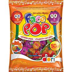 Pirulito Face Pop Apito Dori 450g