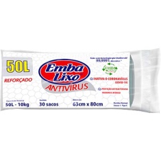 Saco de Lixo Rolo Antivírus Embalixo 50L c/ 30un