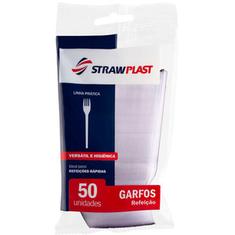 Garfo Descartável Refeição Cristal Strawplast 50un