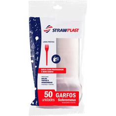 Garfo Descartável Cristal Festa Strawplast 50un