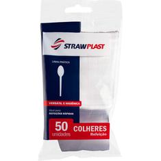 Colher Descartável Refeição Cristal Strawplast 50un