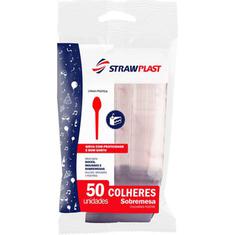 Colher Descartável Festa Cristal Strawplast 50un