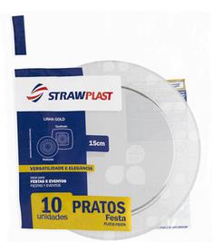 Prato Descartável Cristal 15cm Strawplast 10un