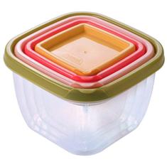 Conjunto de Potes Quadrados 8074 Plasútil 4un.