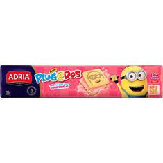 Biscoito Recheado Sabor Morango Quadrados Plugados Adria 130g