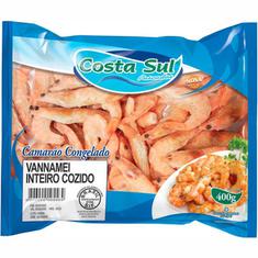 Camarão Vannamei Inteiro Cozido Costa Sul 400g